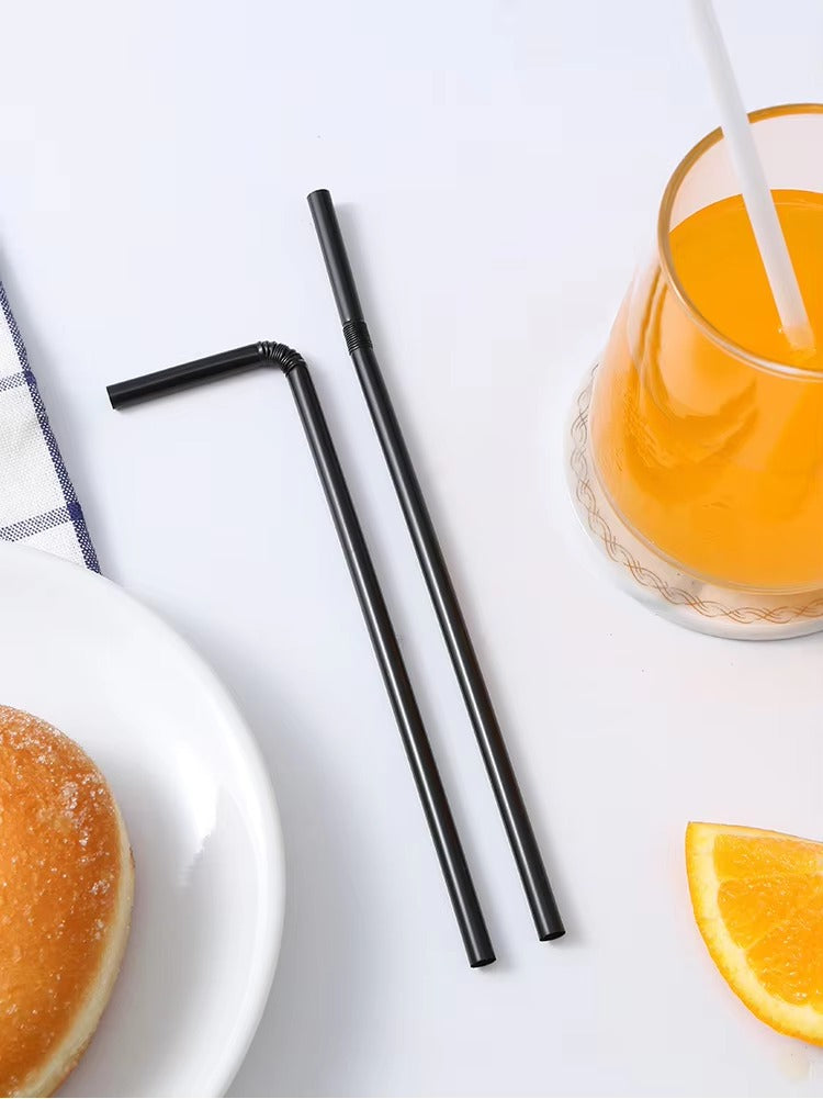 100Pcs Drinking Straws Colorful & Black rietjes Flexible Wedding Party Supplies Drinking Straws Kitchen Wholesale