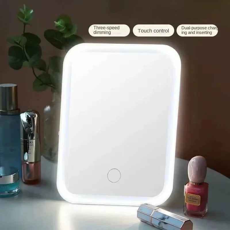 Foldable lighted cosmetic mirror colour options