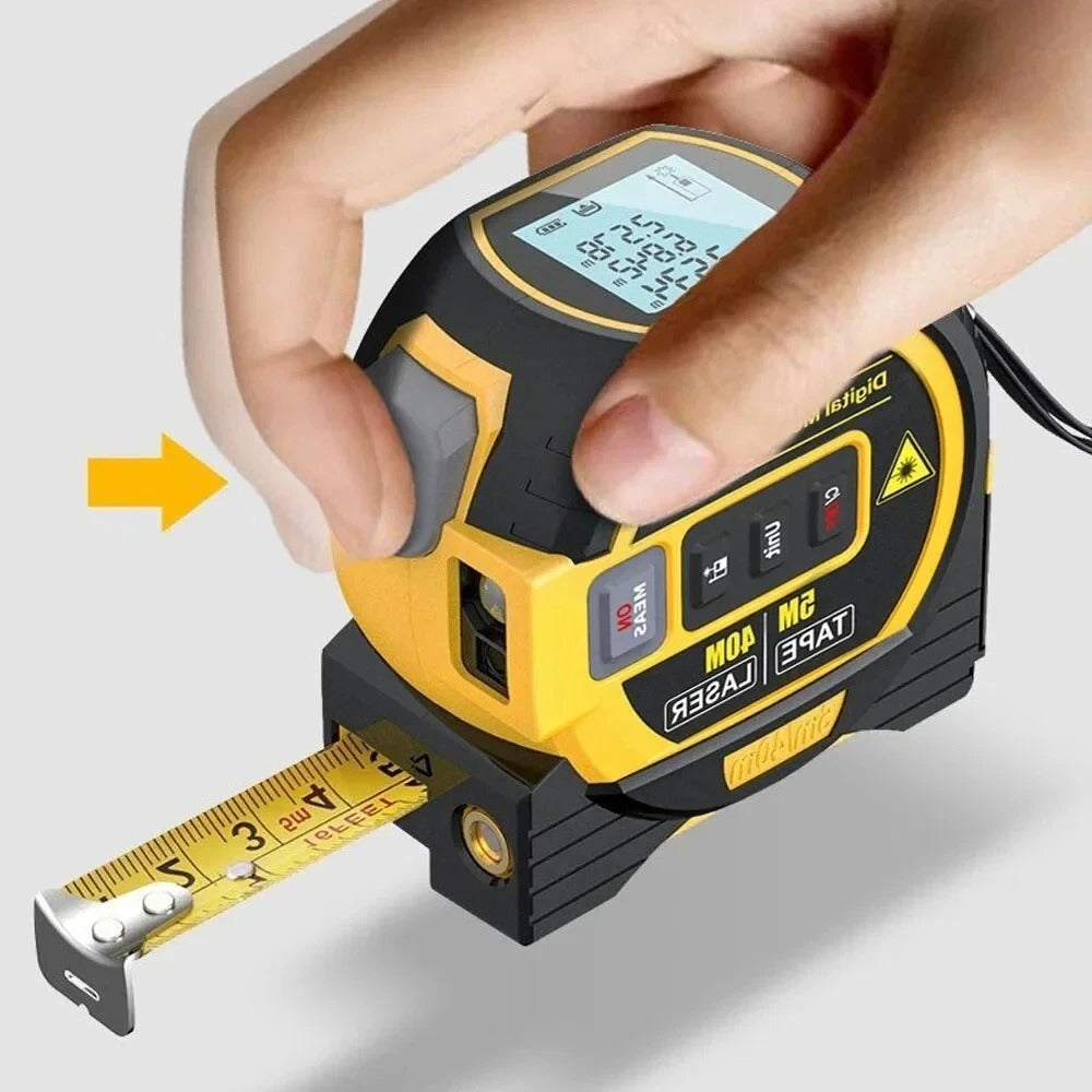 3-in-1 Digital Measuring Tool with Laser Distance Meter & Tape Measure