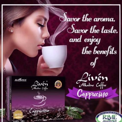 Liven Cappuccino Alkaline Coffee – World’s 1st Alkaline Coffee, 20 Sachets