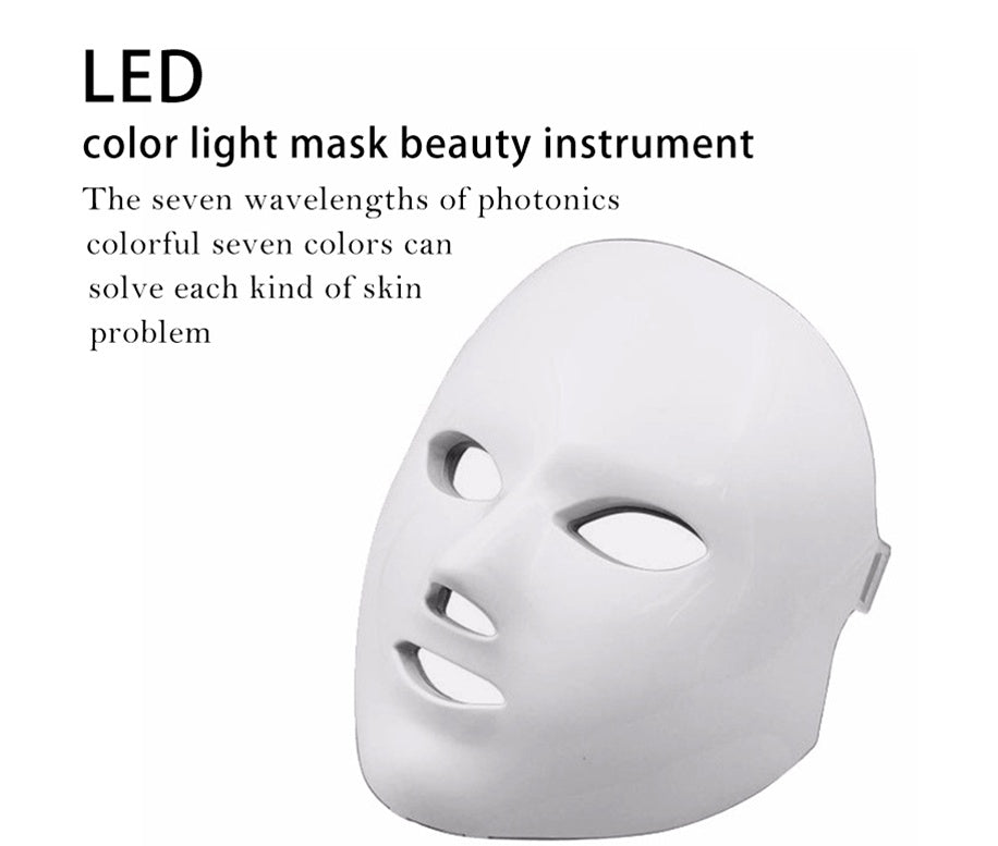 Rigid LED face mask worn hands-free