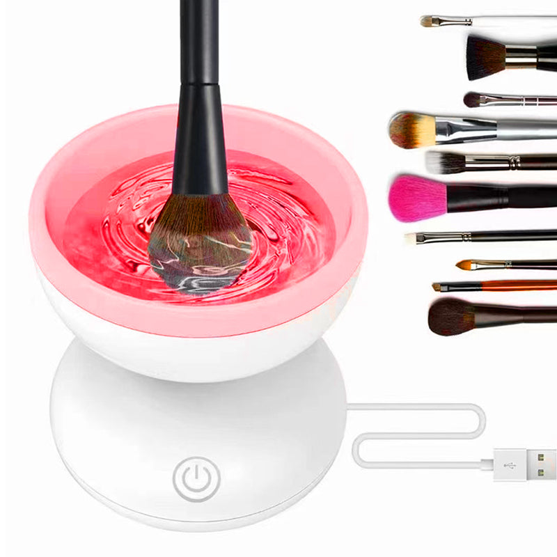 USB makeup brush cleaner and dryer, cleans a full set in under a minute