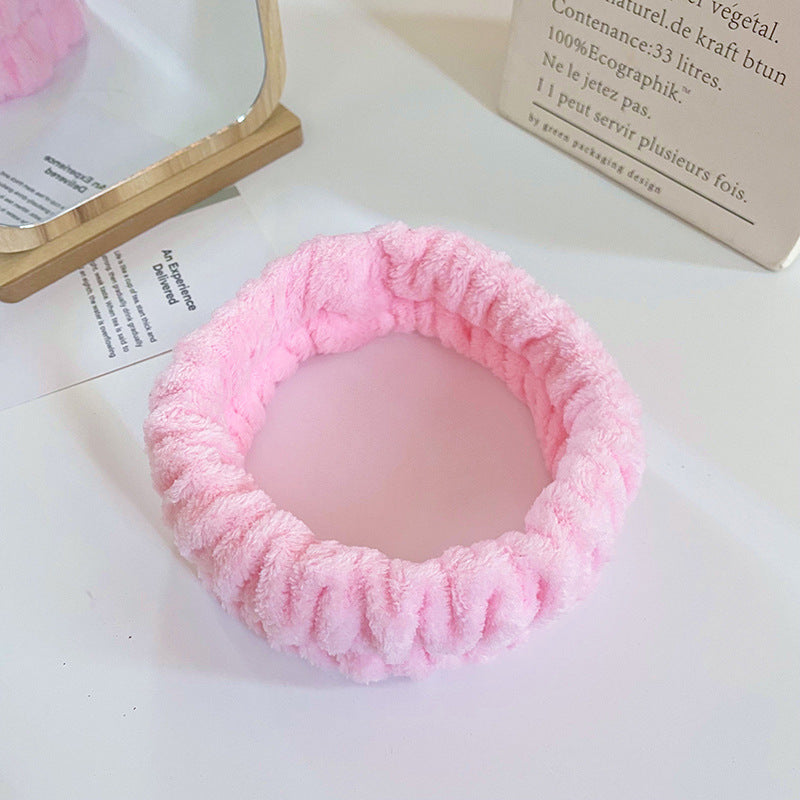 Pink fluffy spa headband
