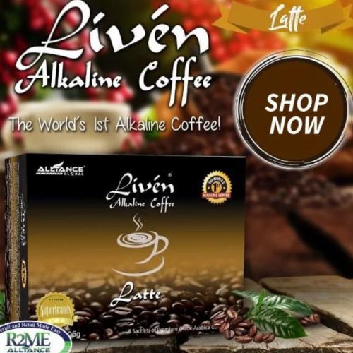 Liven Latte Alkaline Coffee – World’s 1st Alkaline Coffee, 20 Sachets