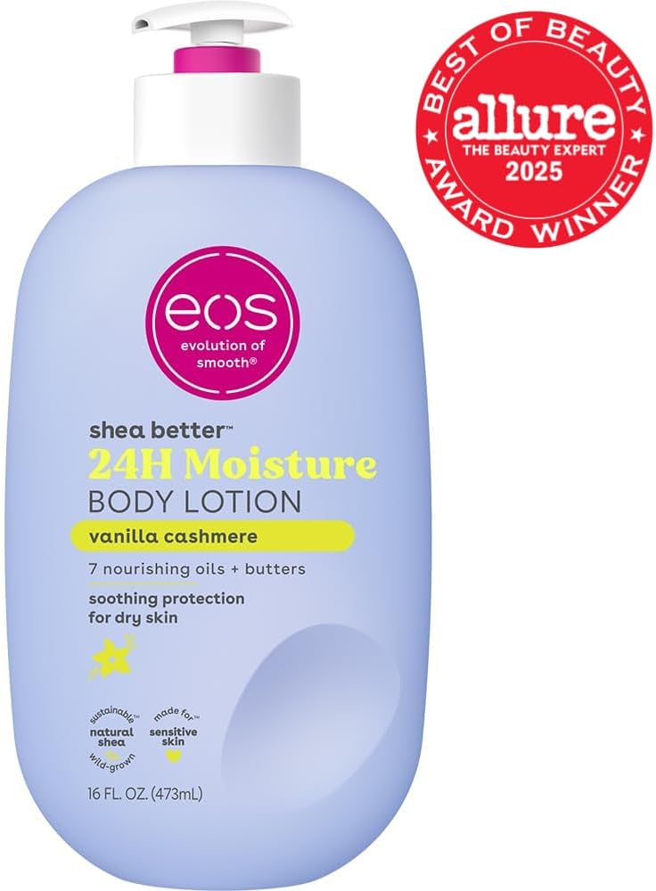 eos vanilla cashmere body lotion shea better 24hr moisture - 16 oz/473 ml