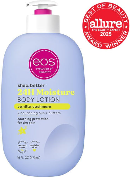 eos vanilla cashmere body lotion shea better 24hr moisture - 16 oz/473 ml