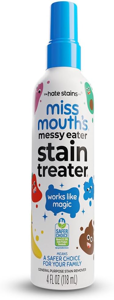 Miss Mouth's Messy Eater Stain Treater Spray - 118 ml Stain Remover - Newborn & Baby Essentials - No Dry Cleaning Food, Grease, Coffee Off Laundry, Underwear, Fabric