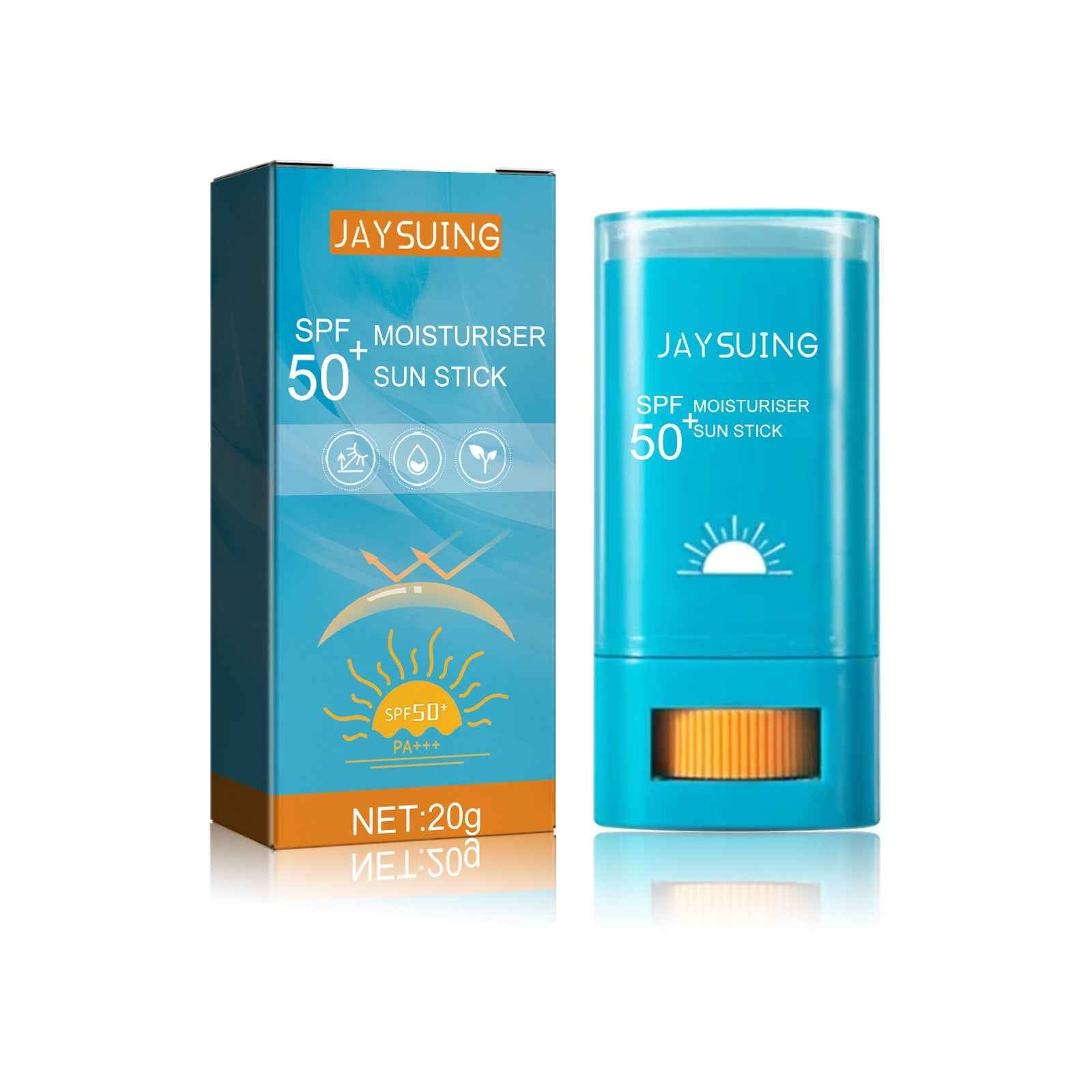 20g mineral sun stick held in hand for scale