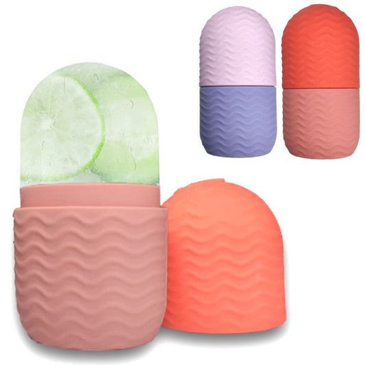 Facial ice roller held in hand