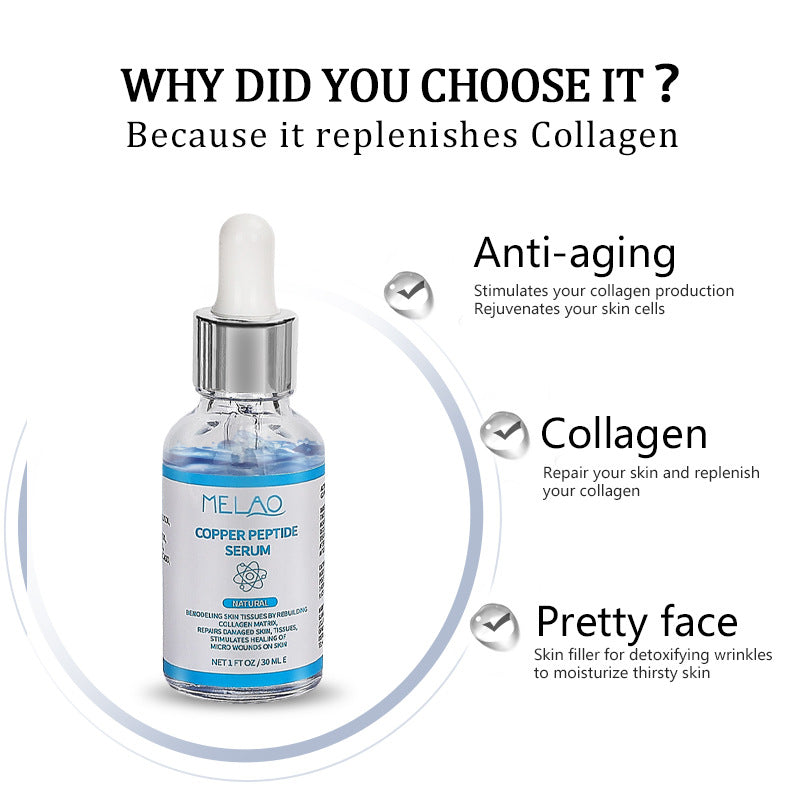 Copper peptide serum texture close-up