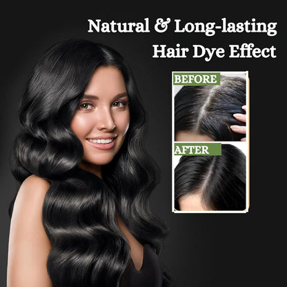 NOMORE Black Hair Dye Shampoo, Semi-Permanent Hair Color Shampoo for Women and Men, Quick & Natural Hair Color Solution