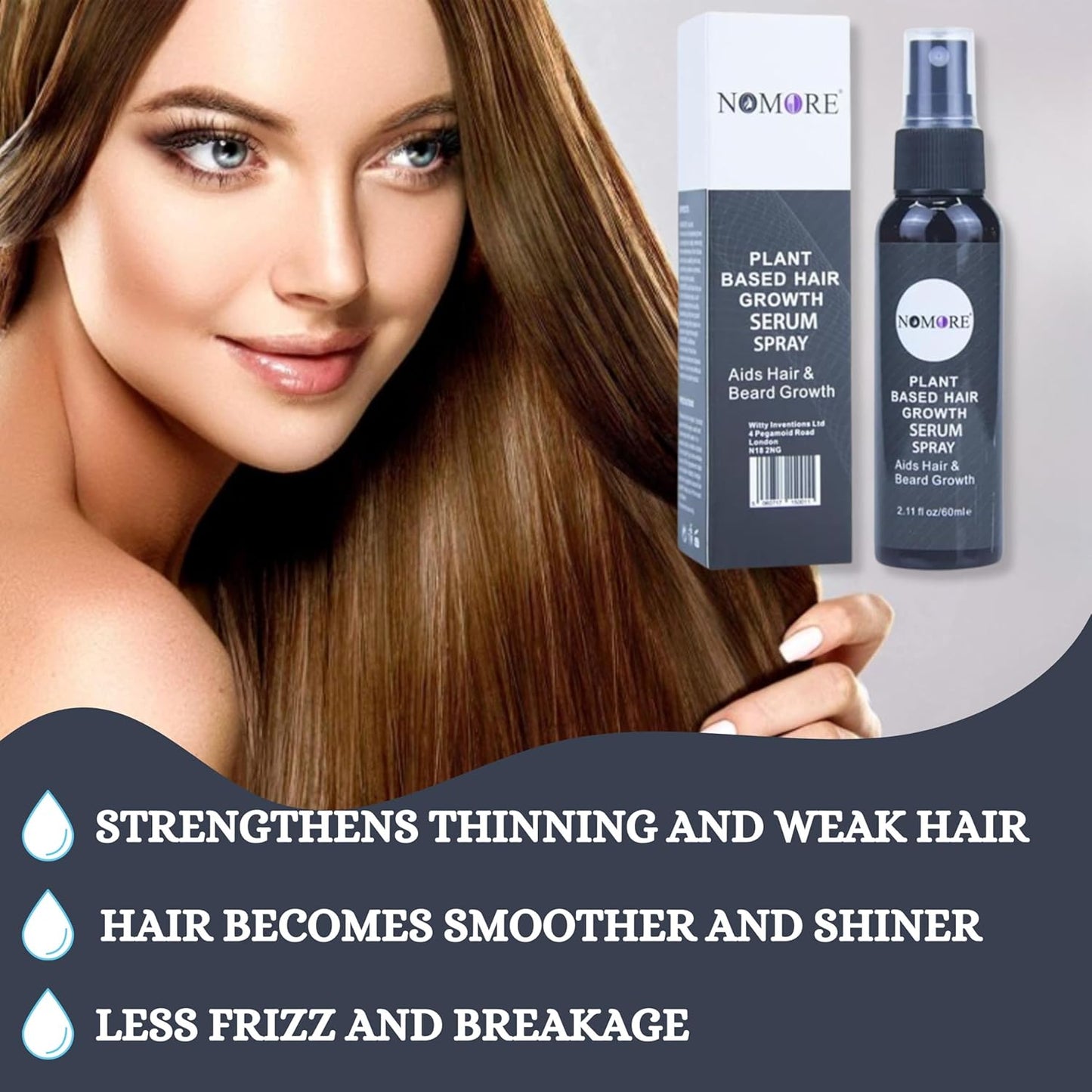 NOMORE Hair growth spray - Nurturing Scalp and Effective Hair Thickening for Women and Men