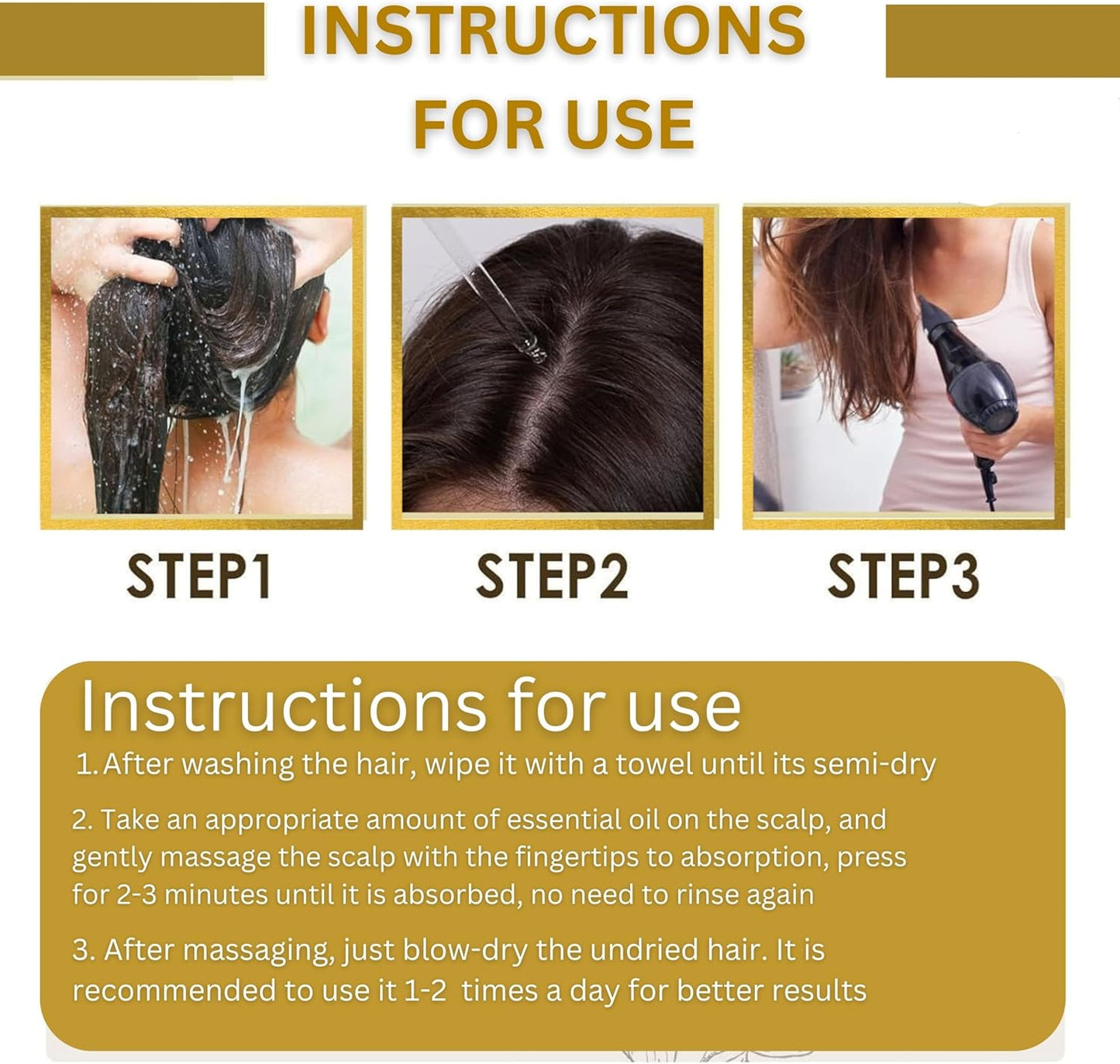 NOMORE Hair Growth Oil - Stimulate New Hair Growth & Strengthen Follicles I Formula: 100% Natural Oils