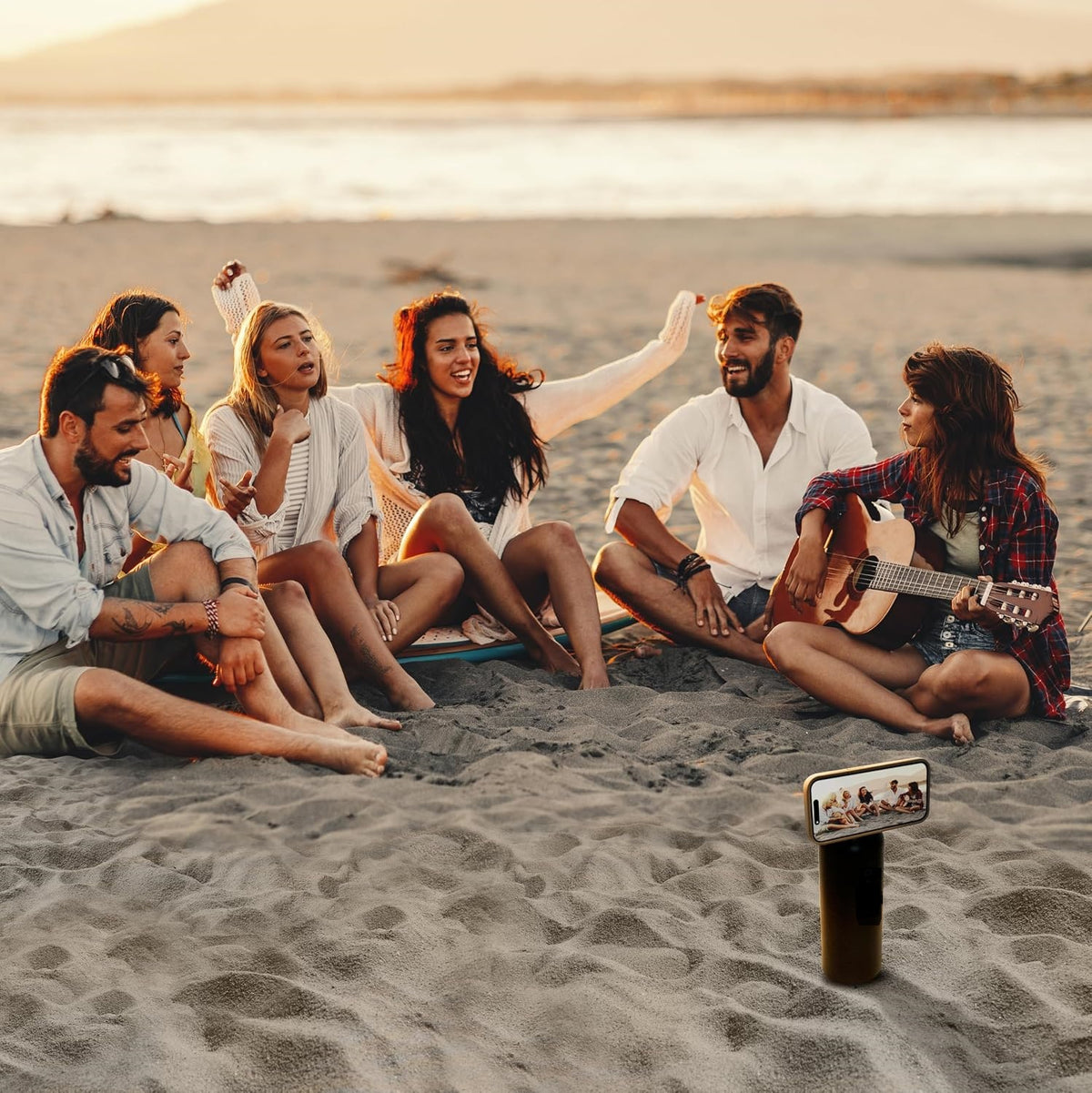 Bottle Gym and Sport Flask with Adjustable Phone Holder/Tripod | 700ml Stainless Steel Insulated Bottle with Magnetic Leak-Proof Lid | Nozzled and Screw-Topped | 24 Hours Cold, 12 Hours Hot
