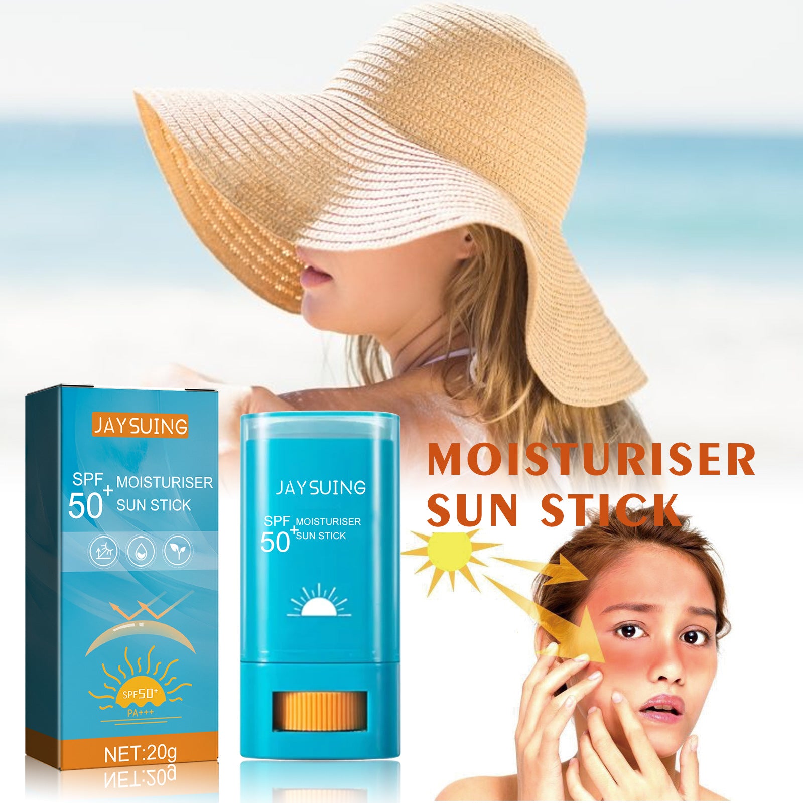 Mineral sun stick texture swatch on skin