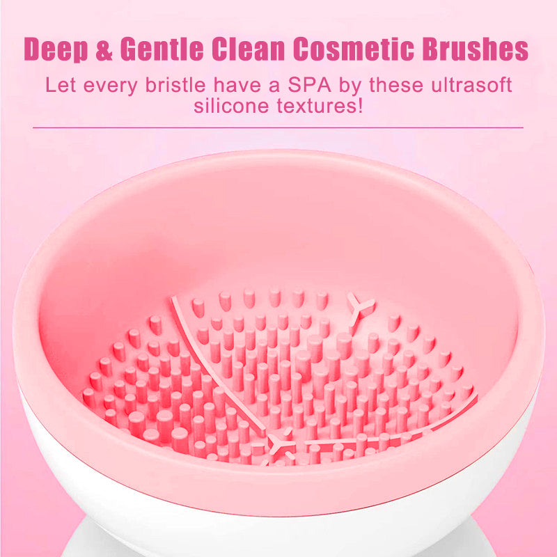 USB brush cleaner with collars for different brush sizes