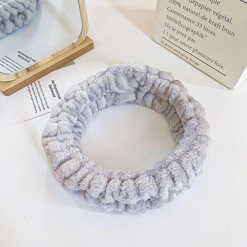 Grey fluffy spa headband