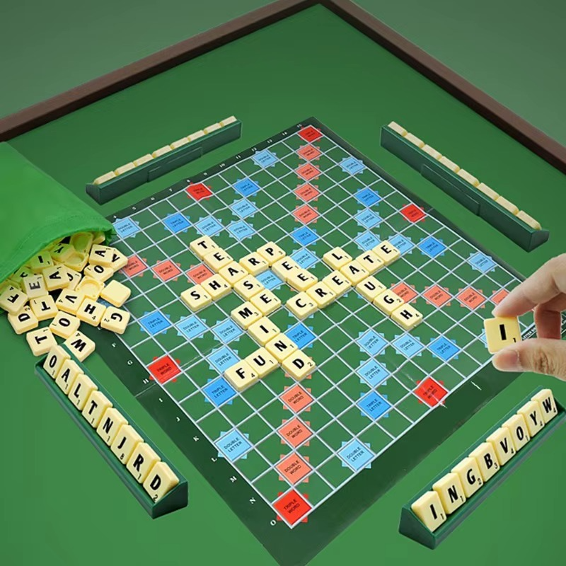 -4 People English Spelling Solitaire Box Educational Toys Travel English Alphabet