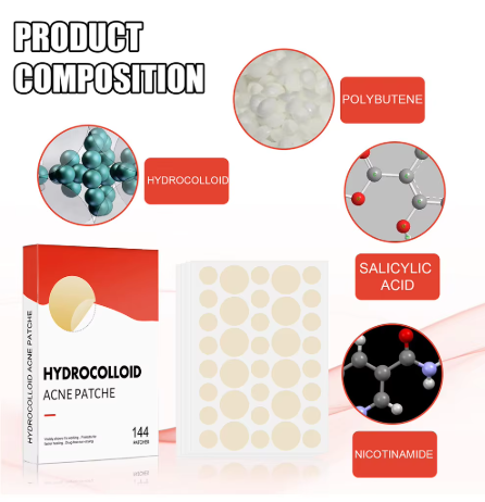Hydrocolloid acne patch packaging, 144 count