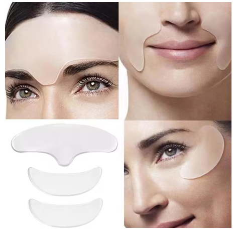 Silicone anti-wrinkle patch set laid flat