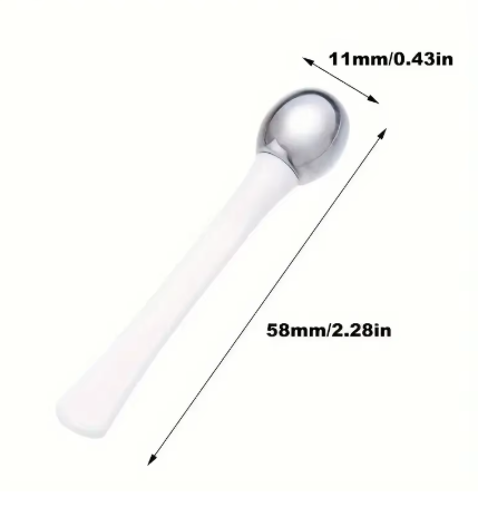 Eye roller wand being used under the eye