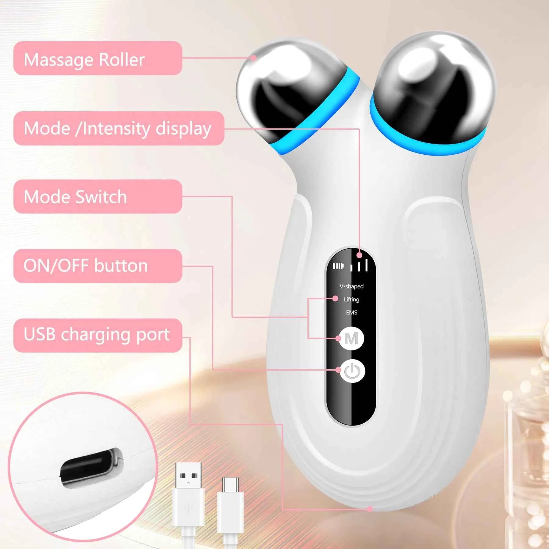 Microcurrent facial device control buttons detail