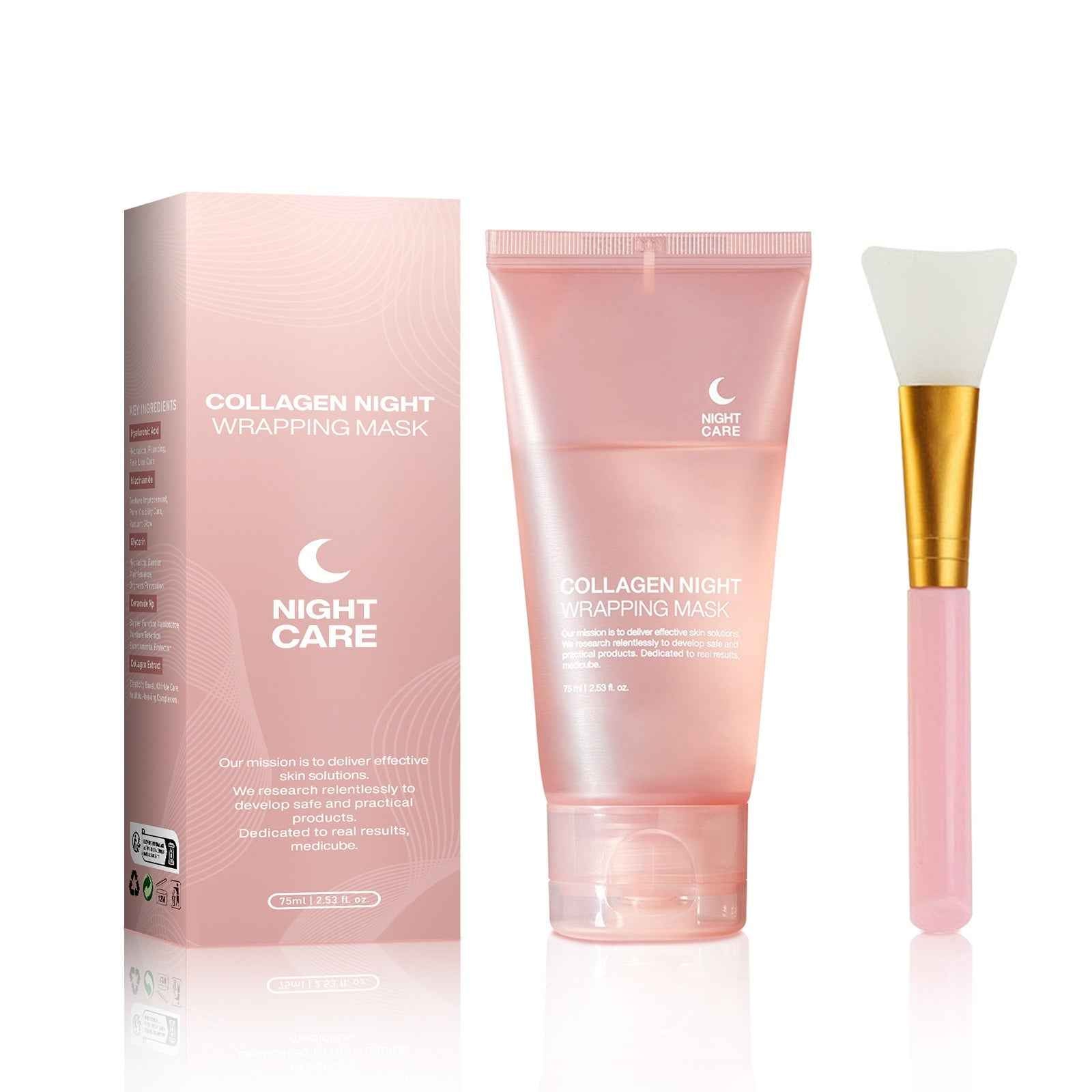 Collagen wrapping mask bottle with applicator brush