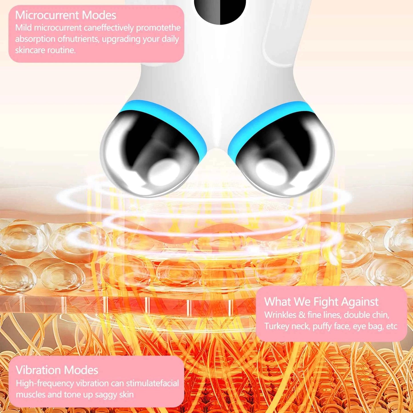 Microcurrent face lift device on its charging base