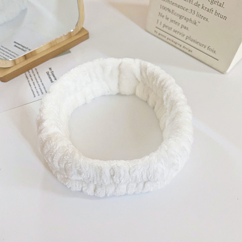 White fluffy spa headband