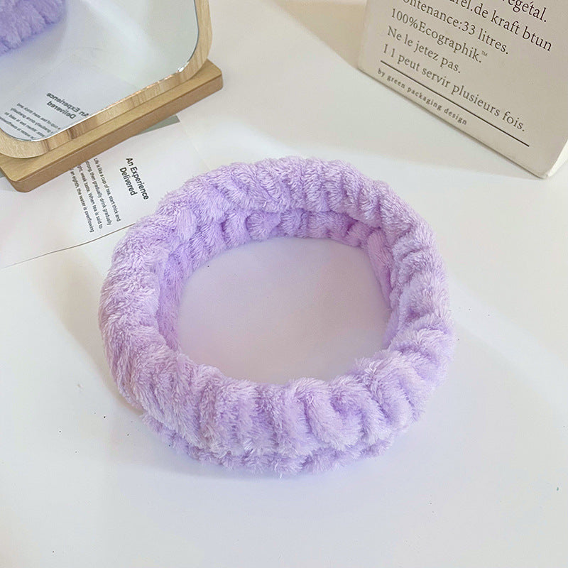 Purple fluffy spa headband