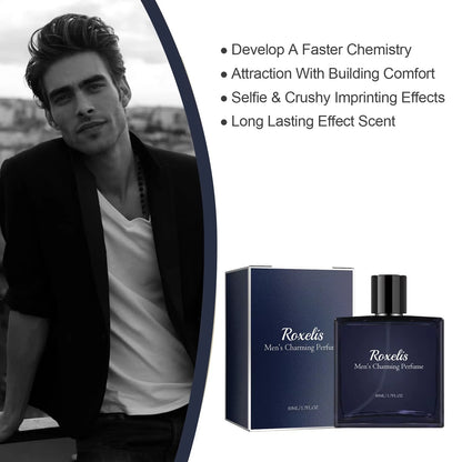 Roxelis 50ml Men Glamour Perfume Spray Cologne Light Fragrance Fresh Pheromone Romantic Couple Dating