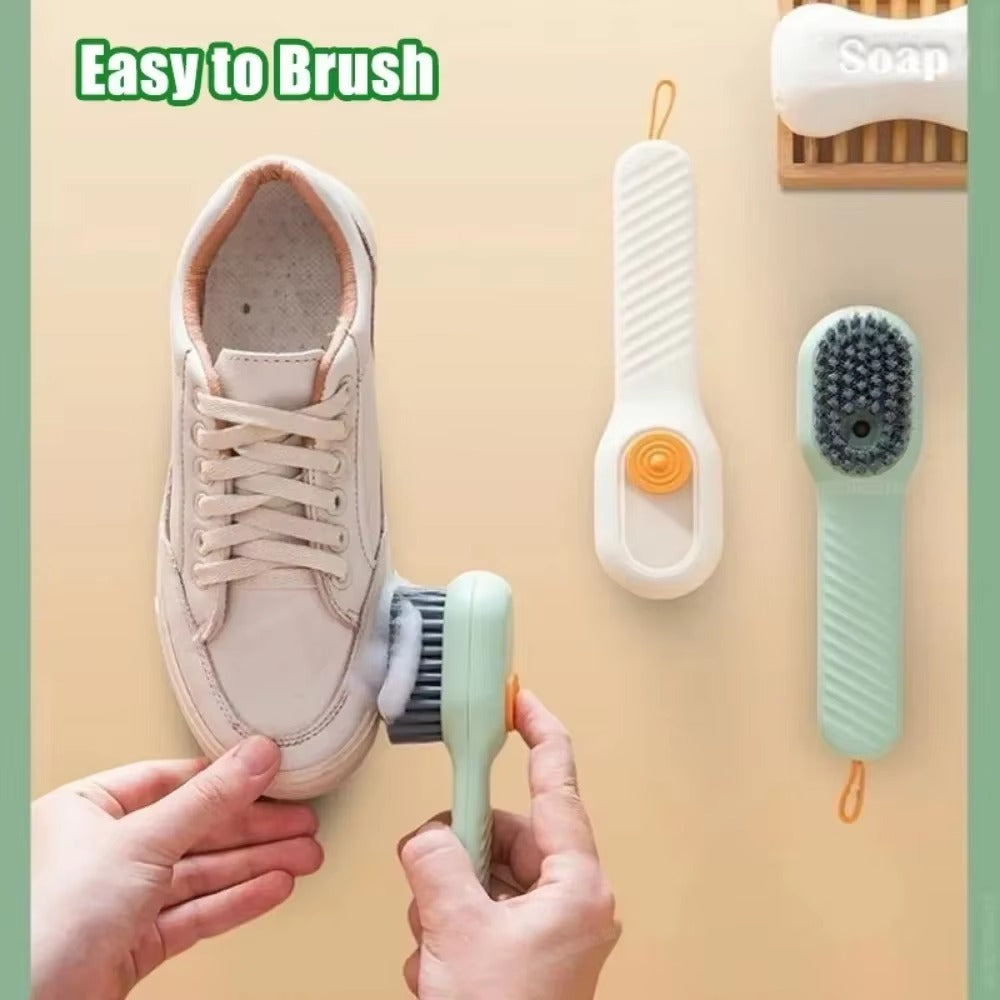 1Pcs Multifunction Cleaning Shoe Brush Soft Automatic Liquid Shoe Brush Long Handle Clothes Soap Brush with Hook Clean Tool