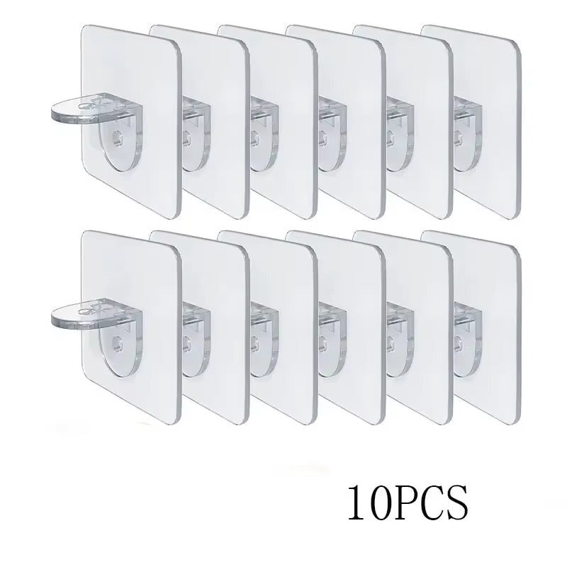 10pcs Wardrobe Divider Brackets Non-Marking Sticky Kitchen Cabinet Divider Brackets Anti-Side Slip Layer Support Brackets