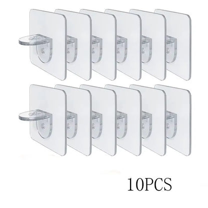 10pcs Wardrobe Divider Brackets Non-Marking Sticky Kitchen Cabinet Divider Brackets Anti-Side Slip Layer Support Brackets