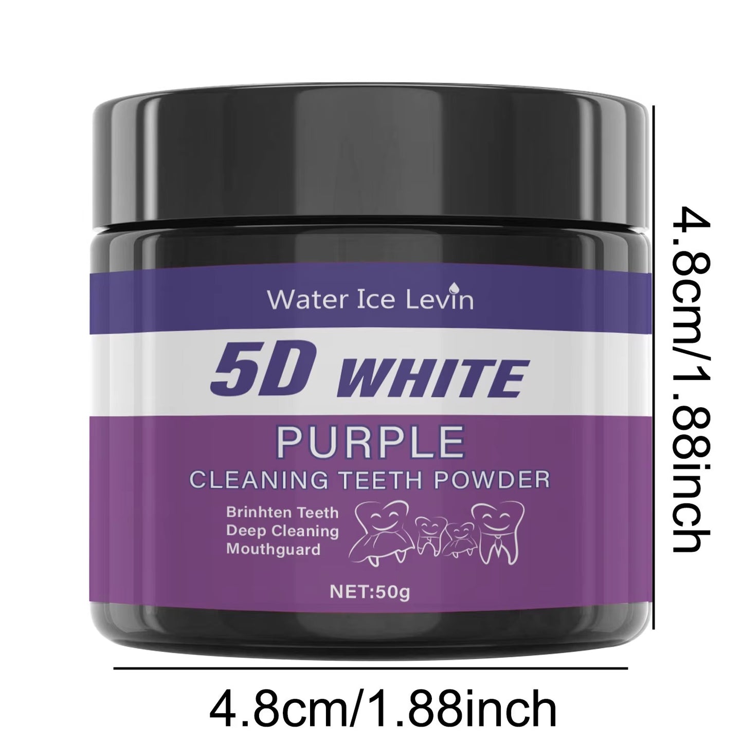 Purple Teeth Cleaning Powder - Sulfate-Free, Deep Cleaning and Polishing, Whitens Teeth in 5 Days, Portable for Daily Use and Travel