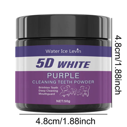 Purple Teeth Cleaning Powder - Sulfate-Free, Deep Cleaning and Polishing, Whitens Teeth in 5 Days, Portable for Daily Use and Travel
