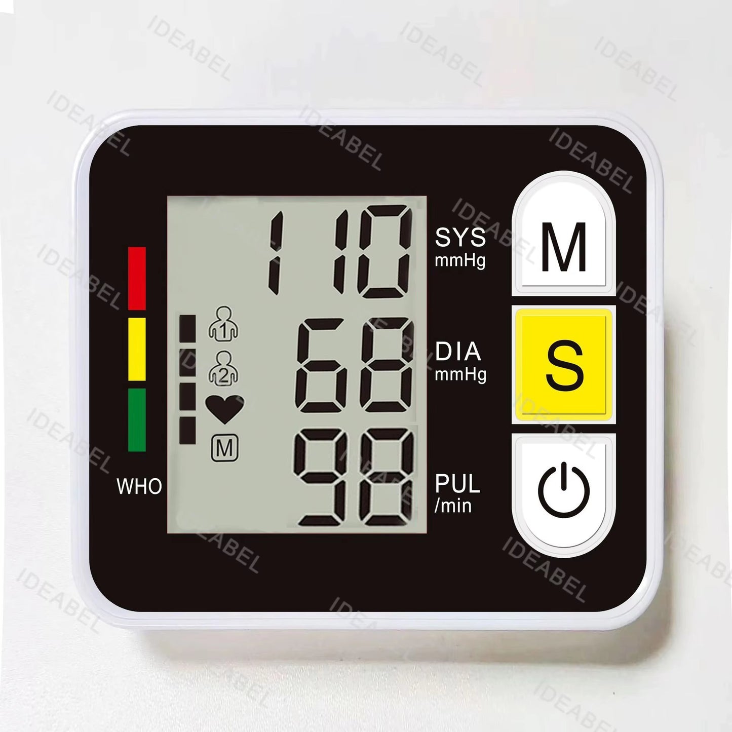 Medical Digital Wrist Blood Pressure Monitor Heart Rate Pulse Meter Measure Sphygmomanometer PR LCD Screen Portable Health Care