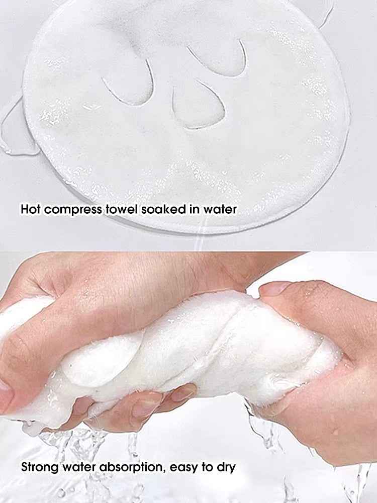 Soft facial compress towel folded