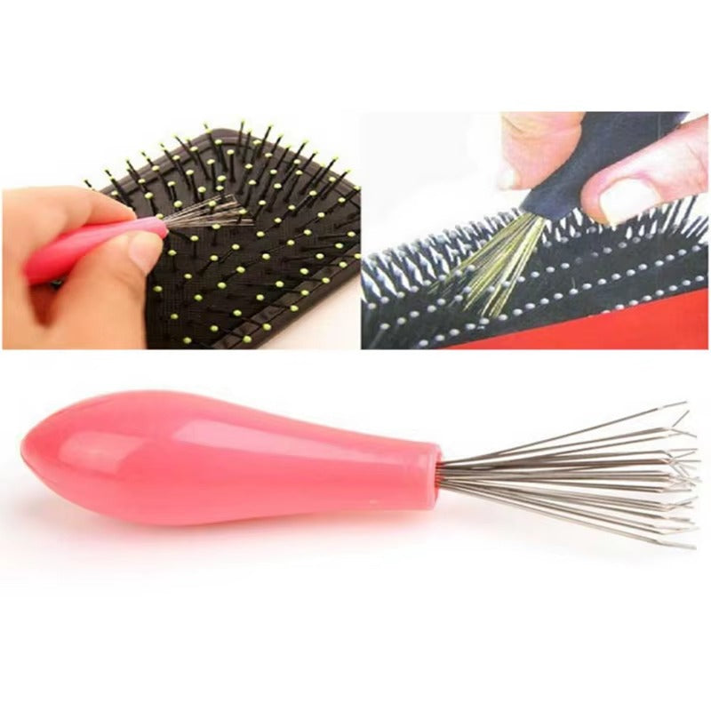 Comb Hair Brush Cleaner Plastic Handle Cleaning Brush Remover Embedded Beauty Tools Cleaning Products Cleaning Supplies 1Pc-Pink