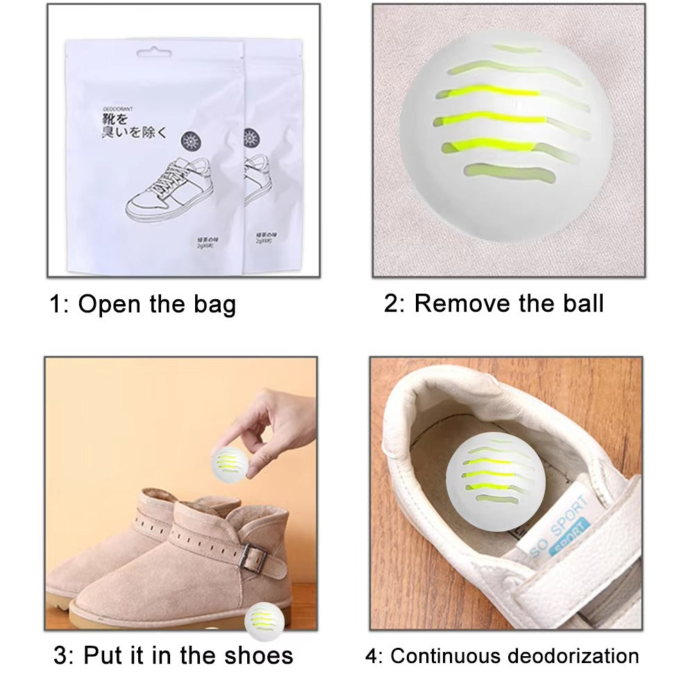 6pcs Deodorant Balls For Shoes Jasmine Scent Fresheners Footwear Shoe Closet Toilet Deodorization Long-lasting Aromatic