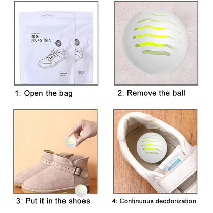 6pcs Deodorant Balls For Shoes Jasmine Scent Fresheners Footwear Shoe Closet Toilet Deodorization Long-lasting Aromatic
