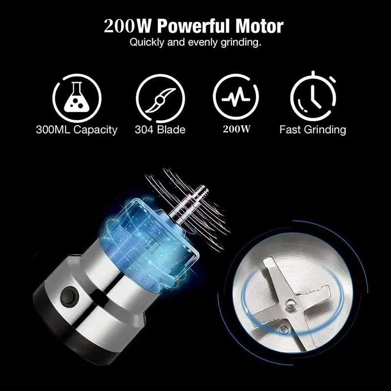 Kitchen Multifunctional 4 Blade Grain Grinder Coffee Chopping Home Electric Coffee Grinder Nut Bean Flavor Blender EU plug-Z