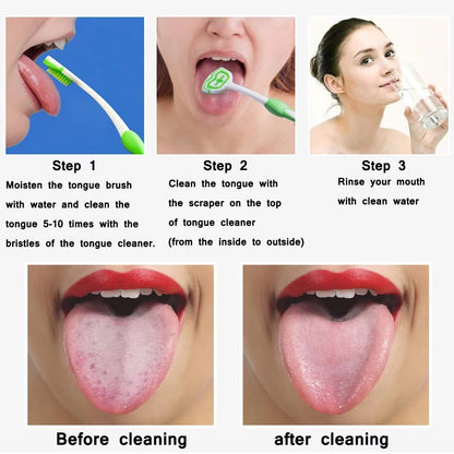 1/pcs Tongue Cleaners Adult Kids Reusable Silicone Tongue Scraper Brush Washable Tongue Cleaning Tool Fresh Breath Oral Hygiene