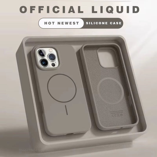 Magnetic Phone Case For iPhone 15 14 16 Plus 11 12 13 17 Pro Max Air Shockproof Silicone Cover For Magsafe Wireless Charge Cases Gray