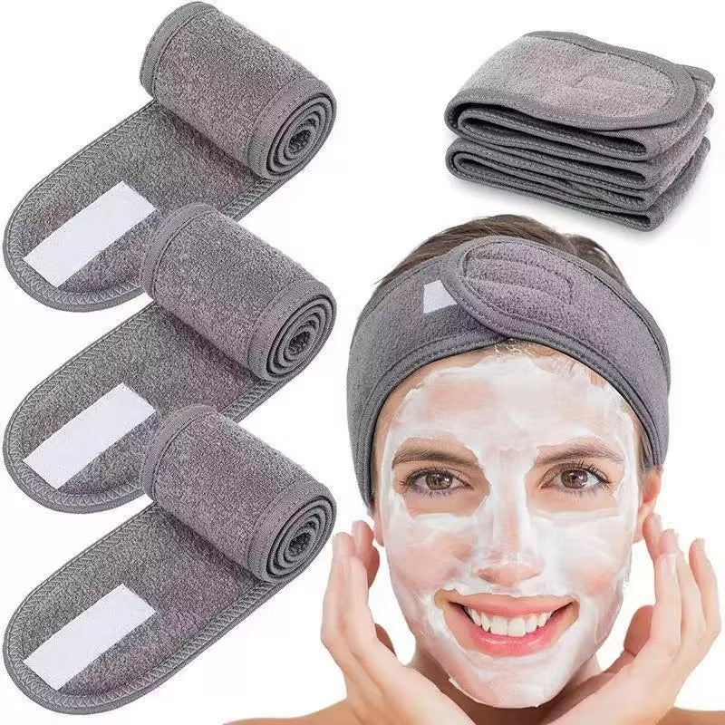 Hot Sale Soft Toweling Headbands for Face Washing Bath Makeup Hair Band for Women Adjustable SPA Headband Cosmetic Headband