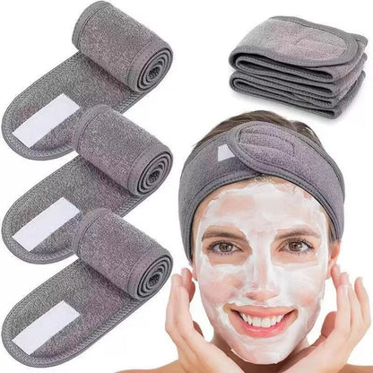 Hot Sale Soft Toweling Headbands for Face Washing Bath Makeup Hair Band for Women Adjustable SPA Headband Cosmetic Headband