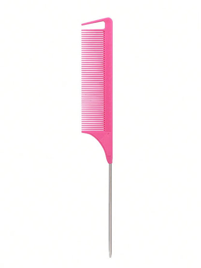 pink stainless steel pointed tail hair professional hair comb hair brush salon hair styling tool hair comb Special for real hair wigs
