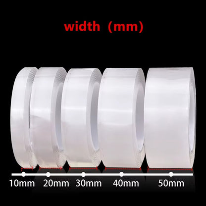 5m/ Width: 10mm Nano Tape Double-Sided Adhesive Tape Traceless Waterproof Tape For Bathroom Kitchen Sink Tap Gel Sticker