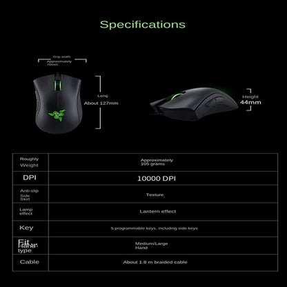 Razer Deathadder Viper Standard Edition 6400 Wired Gaming mouse New esports LOL