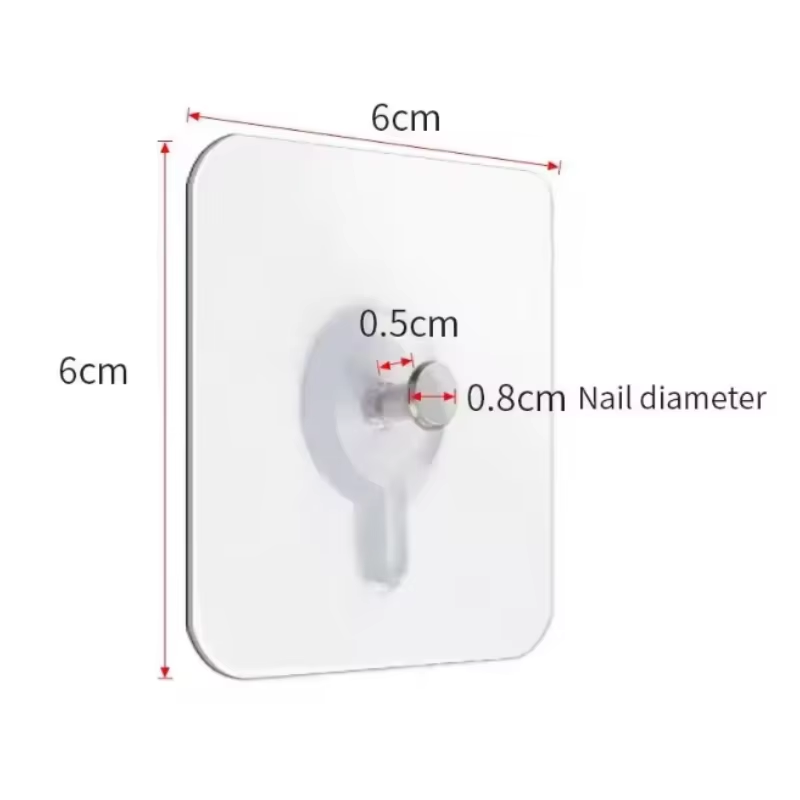 Self-Adhesive Hook Strong Adhesive Picture Frame Nails Hooks Transparent Seamless Wall Hangers Hanging Clock Wall Sticker Holder 10pcs&nbsp;